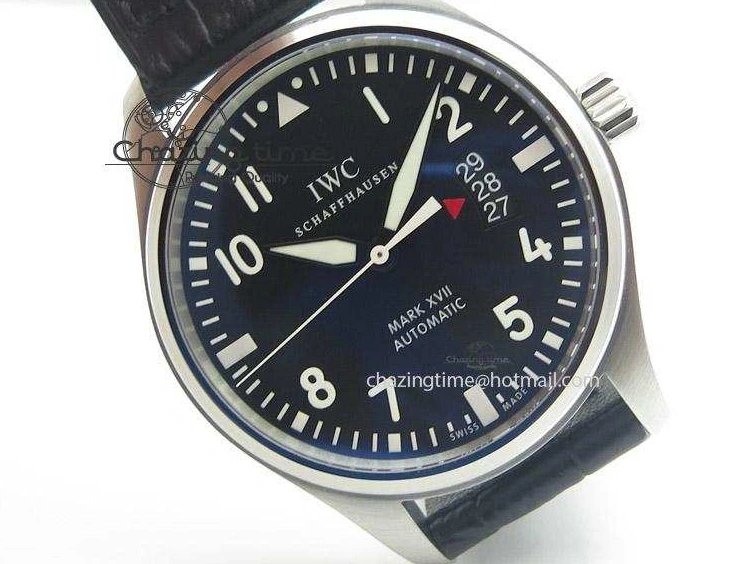 MIROTIME 0416 Mark XVII 1:1 MK Maker Best Edition SS Black Dial On Black Leather Strap A Sporty 7372